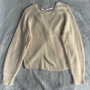 Women's Sweater American Eagle Cream  Twist Back Ribbed Women's Sweater
